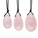 Paquet d'oeufs Yoni en quartz rose avec trou