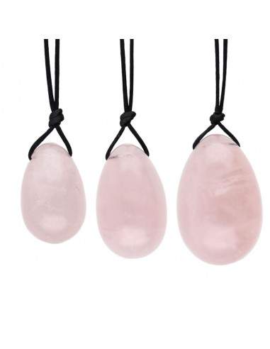 Pack Uova Yoni di Quarzo Rosa con Foro