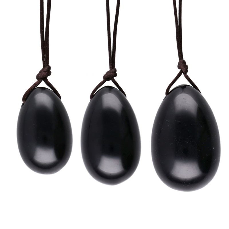 Pacchetto Uova Yoni in Obsidiana con Foro