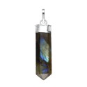 Pingente de ponta labradorita em banho de prata