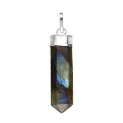 Pendente Punta di Labradorite in Bagno d'Argento