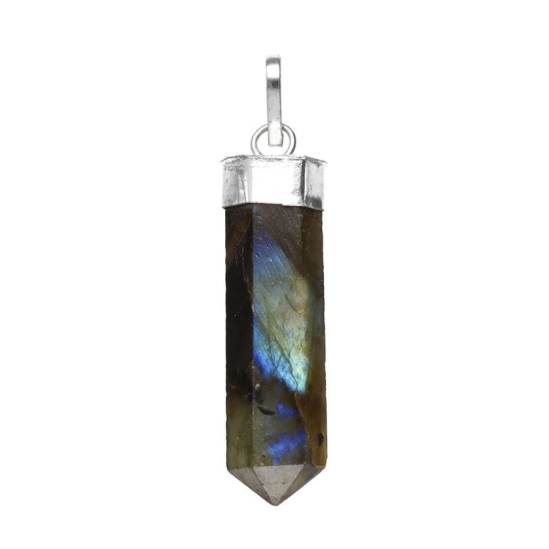 Pendente Punta di Labradorite in Bagno d'Argento