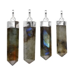 Pendente Punta di Labradorite in Bagno d'Argento