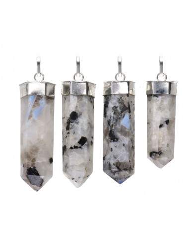 Pointe en pierre de lune plaquée argent