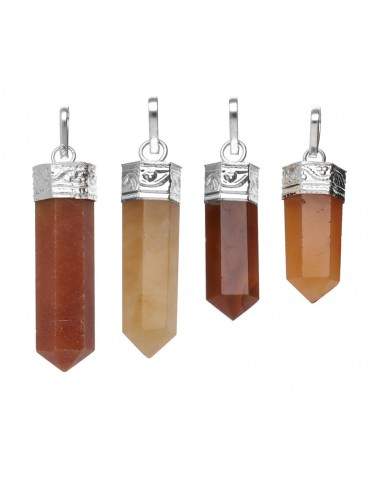 Carnelian Point Pendant in Silver...
