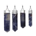 Silver Plated Sodalite Point Pendant