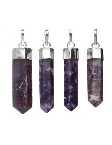 Silver Plated Lepidolite Mica Point...