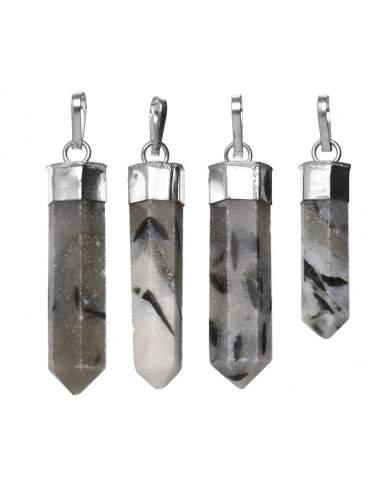 Silver Plated Tourmaline Quartz Point...
