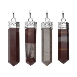 Pendente Punta di Shiva Lingam in Bagno d'Argento