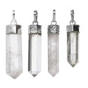 Silver Plated Quartz Point Pendant