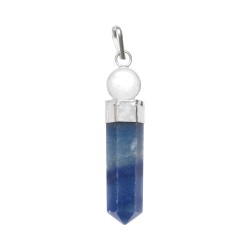 Pendente Punta di Quarzo Blu con Sfera di Quarzo