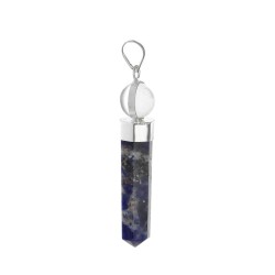 Pendente Punta di Sodalite con Sfera di Quarzo