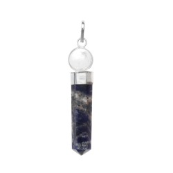 Pendente Punta di Sodalite con Sfera di Quarzo