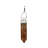 Tiger Eye Point with Quartz Sphere Pendant