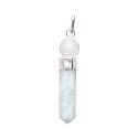 Aquamarine Point with Quartz Sphere Pendant