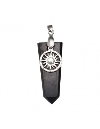 Ciondolo piatto di Shungite con Sole...