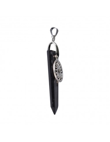 Ciondolo piatto di Shungite con Sole...