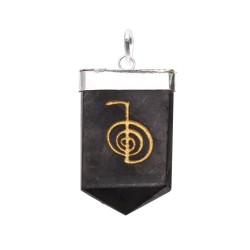 Pendente di Shungite Cho Ku Rei in Bagno d'Argento
