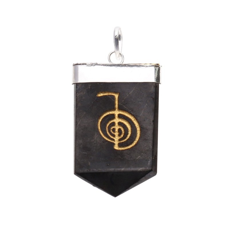 Pendente di Shungite Cho Ku Rei in Bagno d'Argento