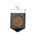 Pendentif Shungite Fleur de vie plaqué argent