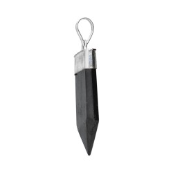 Pendente di Shungite Semenza della Vita in Bagno d'Argento