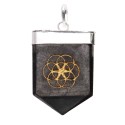 Pendentif Shungite graine de vie plaqué argent