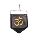 Pingente Shungite Om em Silver Bath