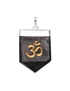 Shungite Om Pendant in...