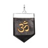 Shungite Om Pendant in Silver Plating