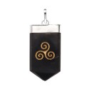 Ciondolo in Shungite Triskel con Bagno d'Argento