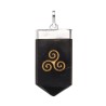 Ciondolo in Shungite Triskel con Bagno d'Argento