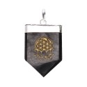 Pingente de flor Shungite Lotus em Banho de Prata
