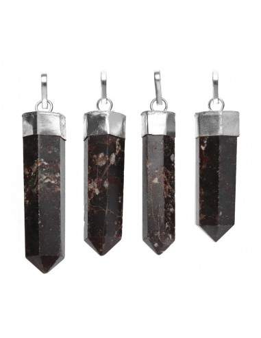 Silver Plated Garnet Point Pendant