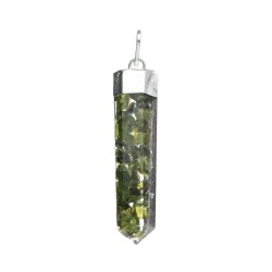 Pendente Punta di Peridoto con Resina in Bagno d'Argento