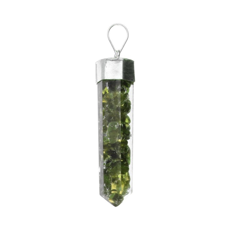 Pendente Punta di Peridoto con Resina in Bagno d'Argento