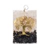 Pendentif rectangulaire en résine avec arbre de vie