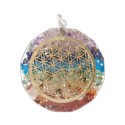 Flor da vida de Chakras Pendentes de Resina