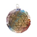 Chakras pendentes de resina com estrela de Davi e Flor da Vida