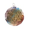 Pendentif Chakra en résine avec étoile de David et fleur de vie
