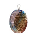 Chakras pendentes de resina com estrela de Davi e Flor da Vida