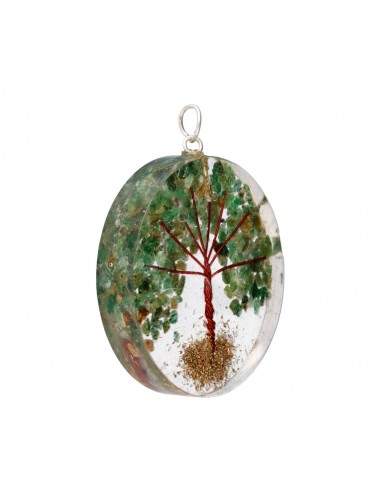 Tree of Life Green Quartz Resin Pendant