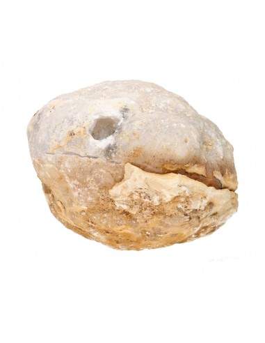 Grande geode di quarzo bianco