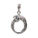 Gotland Flat Dragon Pendant in Sterling Silver 925