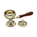 Incensario Grande de Bronce con Asa de Madera (INB-539)