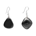 Orecchini a Goccia in Shungite con Bagno d'Argento