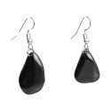 Boucles d'oreilles en Shungite plaqué argent et Rhodium