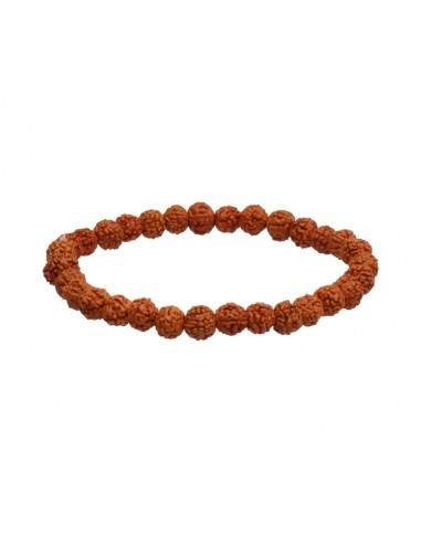 Bracciale di semi di Rudraksha da 6 mm.