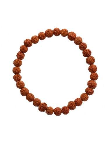 Bracciale di semi di Rudraksha da 6 mm.
