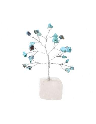 Albero di Larimar Mini con Quarzo grezzo