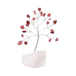 Albero di Rubelite Mini con Quarzo Grezzo